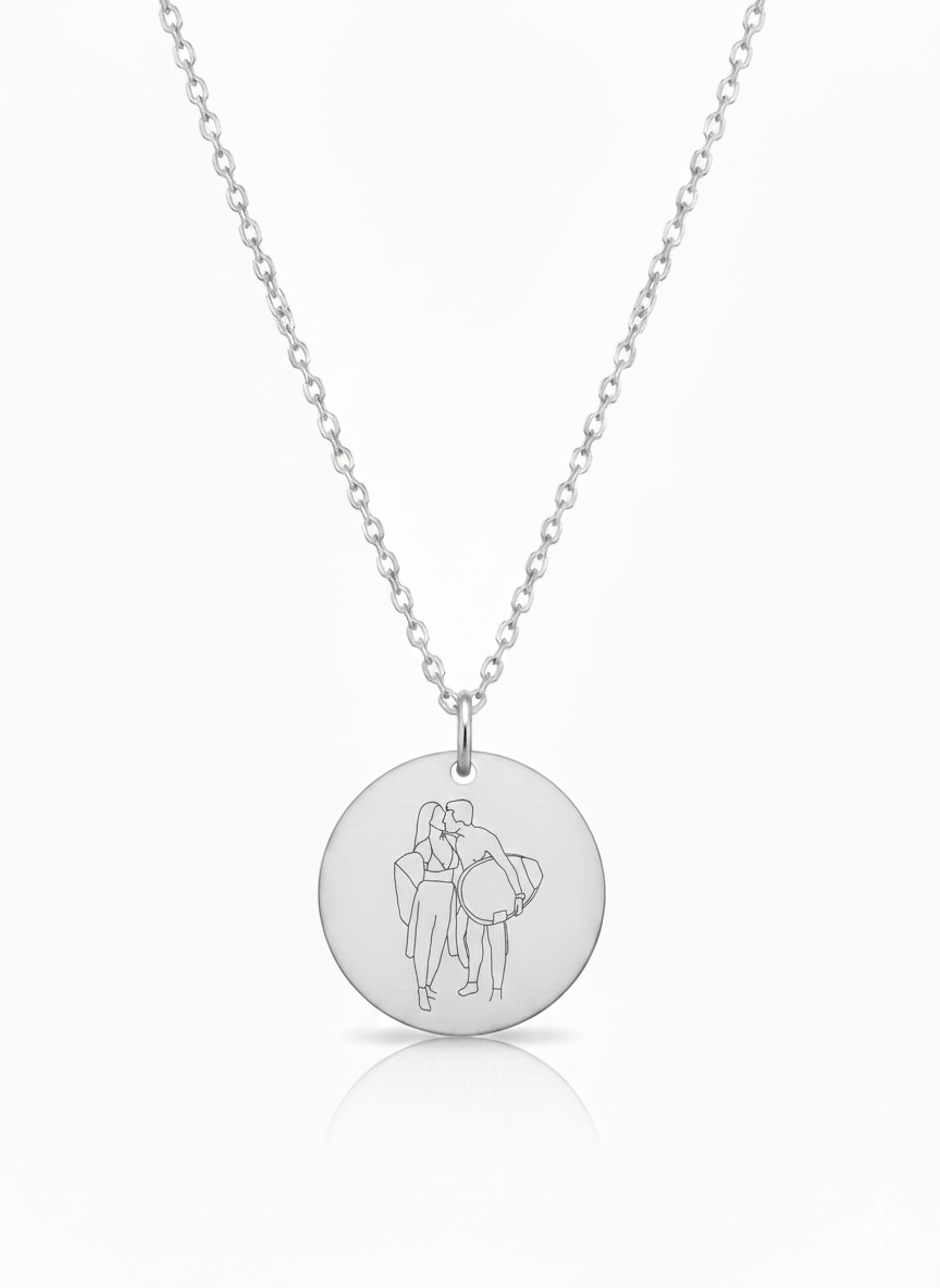 Custom Outline Coin Necklace