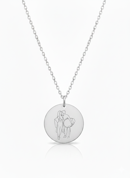 Custom Outline Coin Necklace