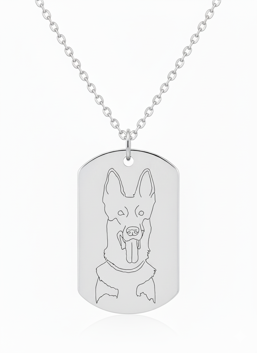 Custom Outline Military Tag Necklace