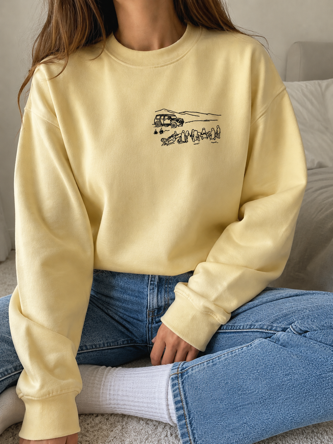 Custom Outline Embroidered Sweater