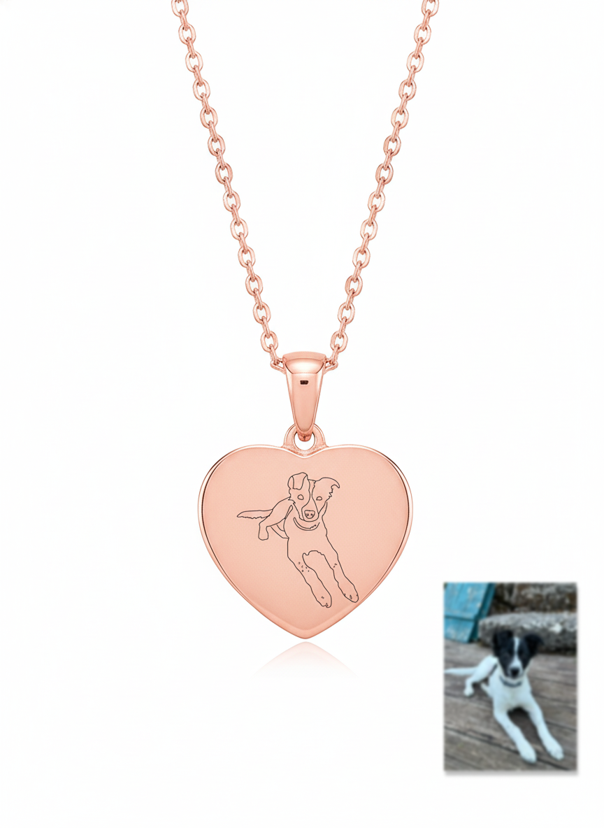 Custom Outline Heart Necklace