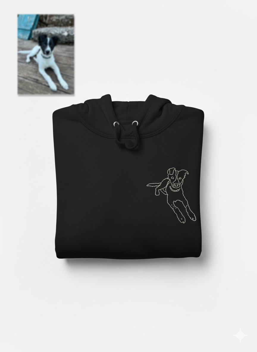 Custom Outline Embroidered Hoodie