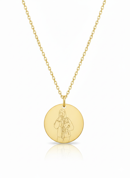 Custom Outline Coin Necklace