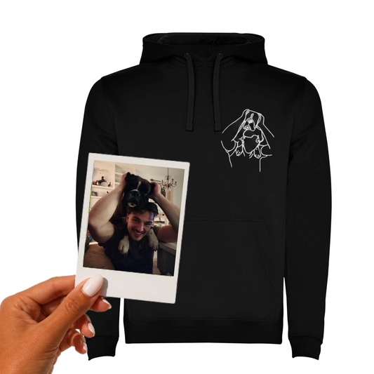 Pets Custom Outline Embroidered Hoodie