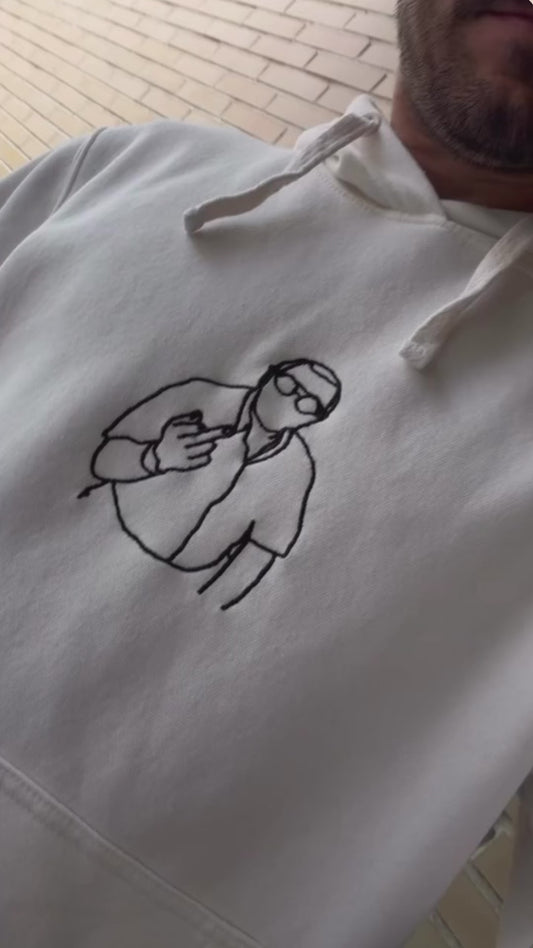Custom Outline Embroidered Hoodie