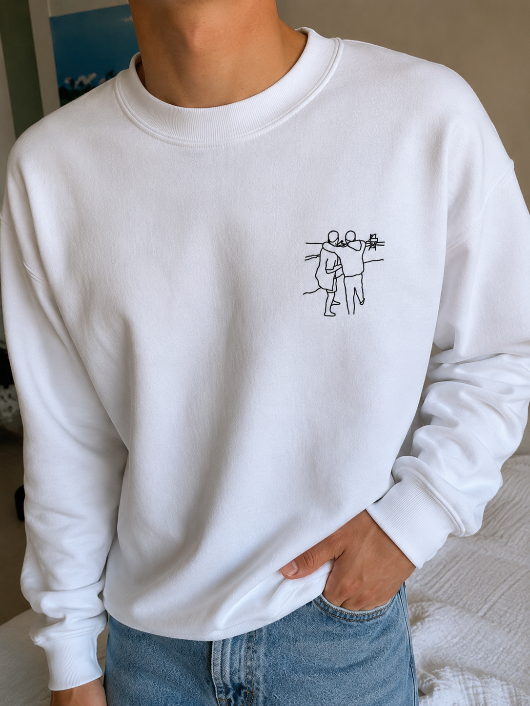 Custom Outline Embroidered Sweater