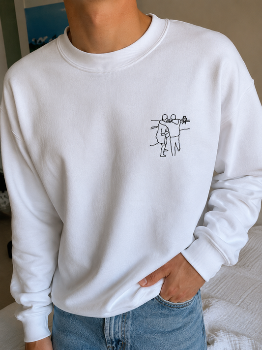 Custom Outline Embroidered Sweater
